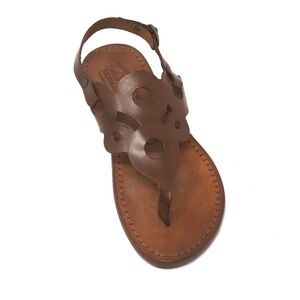 Capri flip-flop sandals brown Cuccurullo CERCHICUOIOTMORO Italy NEW 40 CUSTOM